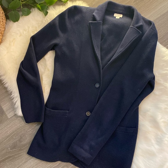 J Crew Sweater Blazer (Navy) - Picture 1 of 2